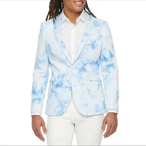 jf j.ferrar Blue Tie-Dye Blazer